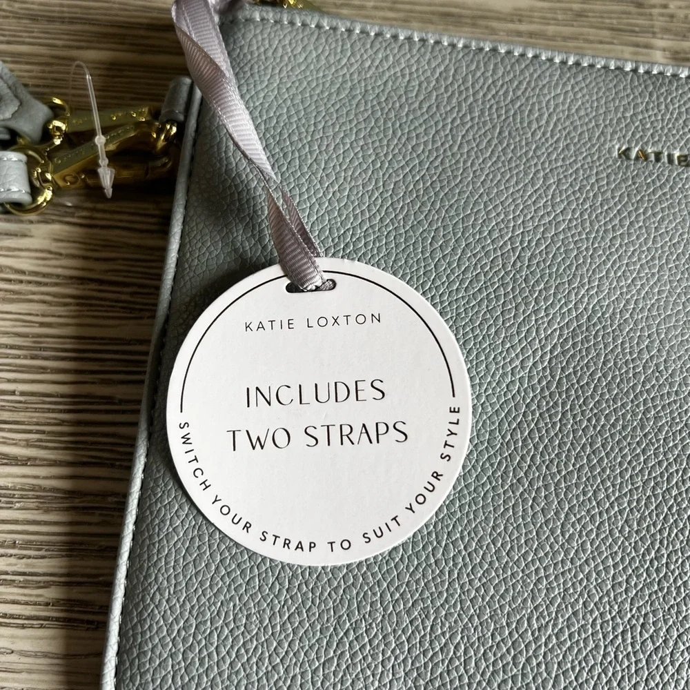 🆕 Katie Loxton Elegant Gray Leather Clutch Wristlet